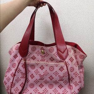 Authentic PRELOVED cabas ipanema ROSE RED monogram